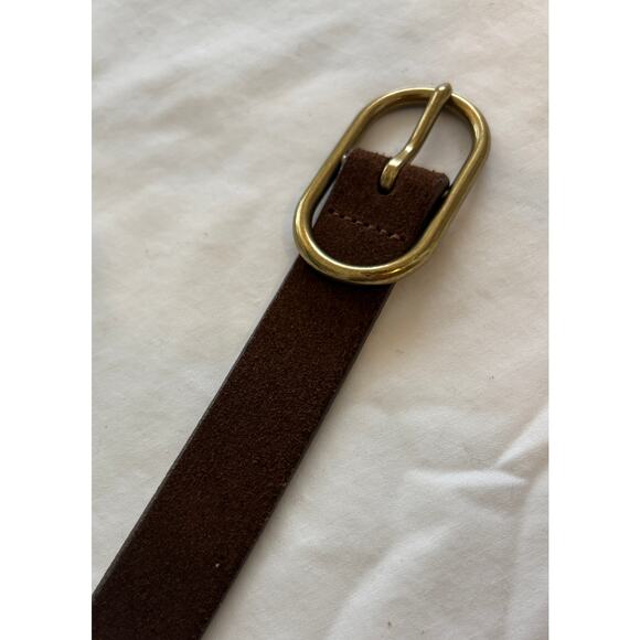 J Crew Women Brown Suede Belt with Gold Buckle Detail Small - Picture 4 of 4